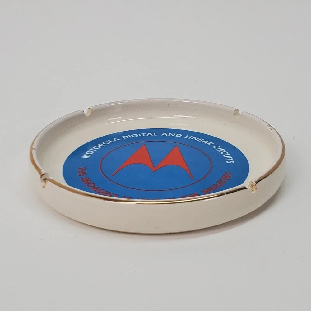 Vintage Motorola Digital and Linear Circuits Ceramic Ashtray Jack Nadel 7 Inch